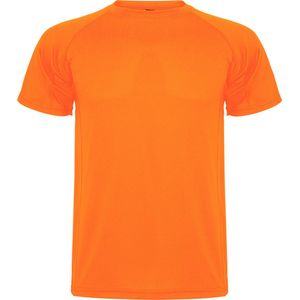 Fluor Oranje unisex sportshirt korte mouwen MonteCarlo merk Roly maat S