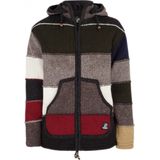 Gebreid Wollen Heren/Uni Vest van Schapenwol met Polyester Fleece voering en afneembare capuchon - SHAKALOHA - M Zito ZH DarkMulti M