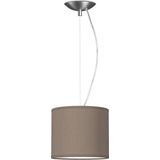 Home Sweet Home hanglamp Bling - verlichtingspendel Deluxe inclusief lampenkap - lampenkap 16/16/15cm - pendel lengte 100 cm - geschikt voor E27 LED lamp - taupe