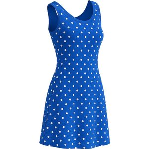 Debbie Morgan Jurk - Kobalt Blauw met Witte Stipjes - XL