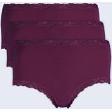 Nina von C - 3-pack - Dames Taille Slips - Paars - Kanten Modal Onderbroek