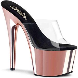 Pleaser Muiltjes met hak -35 Shoes- ADORE-701 US 5 Roze/Goudkleurig