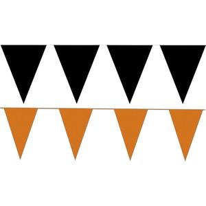 Folat - Feestvlaggetjes pakket - zwart/oranje - 40m - Halloween kleur