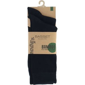 Basset 2-paar bamboe sokken - hoog - 38 - Zwart
