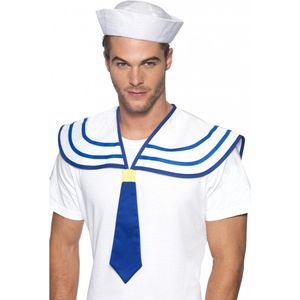 2x stuks matrozen zeeman carnaval verkleed kraag volwassenen - Verkleedkleding accessoires