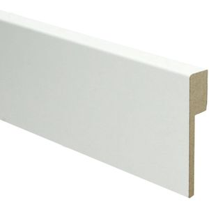 Sfeerplinten - MDF Renovatieplint Modern - Voorgelakt RAL 9010 Wit - 90x18 mm - 5 stuks - Lengte 2.4m
