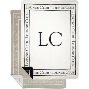 plaid lounge club taupe wit 150x200cm