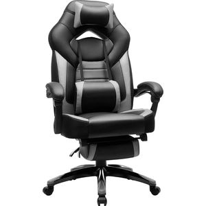 bureaustoel met voetsteun, ergonomisch design, verstelbare hoofdsteun, lendensteun, tot 150 kg belastbaar