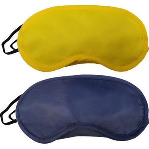 Slaapmaskers Donker Blauw & Geel - 2 Stuks - Thuis - Slaapmasker - Onderweg - Vliegtuig - Festival - Slaapcomfort - oDaani