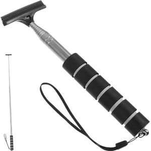 Raamwisser - Raamwisser Auto - Uitschuifbare Raamwisser 21.5-96 Cm - Raamtrekker - Auto-Achteruitkijkspiegelwisser - Met Plastic Handvat - Intrekbaar - Draagbaar - Voor Auto Glas Accessoires - Voor Regenachtig Mistig Weer - Zwart - 1 Stuk