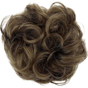 Haarstukje Haarwokkel Opgestoken Bruids Kapsel Volumineus Gekruld Knoet Lichtbruin G8A