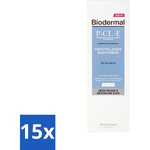 15 x Biodermal P-CL-E Herstellende Bodycrème 200 gr - Herstelende Bodycrème - Droge Huid - Gevoelige Huid - Jeuk Verlichten - Huidbarrière