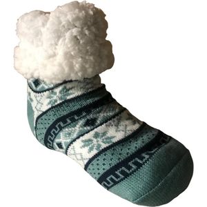 Huissokken - Wintersokken -thermosokken- bedsokken - wollen sokken - kerst sokken - gevoerde sokken - kleur mint 39-41