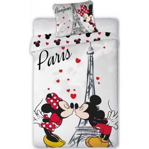Disney - Minnie Mouse - Mickey Mouse - Dekbedovertrek - 140x200Cm - 100% Katoen.