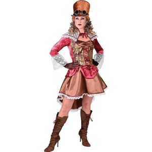 Magic By Freddy's - Steampunk Kostuum - Mooie Stoffen Chique Freule Steampunk - Vrouw - Brons - Medium - Carnavalskleding - Verkleedkleding