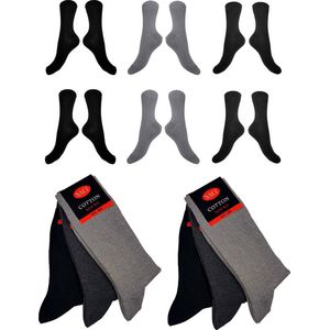 Naft Katoenen Sokken Grijs Assorti Kleuren 6 Paar Maat 35/38