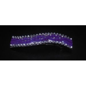 Patentspeld paars gebogen met strass punten