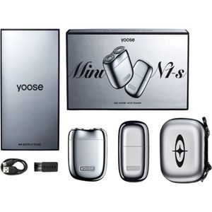 Yoose Mini2 heren scheerapparaat en neushaartrimmer set, draagbaar, heren cadeau set, baardscheerapparaat, USB-C opladen, legering behuizing, volledig waterdicht, krachtige motor van 8000rpm