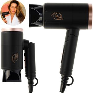 Reisfohn Inklapbaar Hot & Cold - 1300 W - Kleine Haardroger - Mini Hair Dryer - Zwart - Peach Beauty