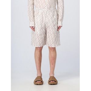 IkatPattern Linen Shorts - Beige