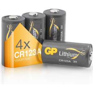 GP Lithium CR123A batterij - CR123 - CR123a 3V Batterij - 4 stuks