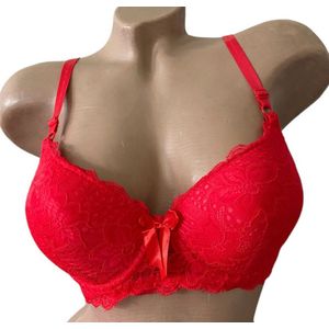 Dames BH 1268 push up met kant 80C rood