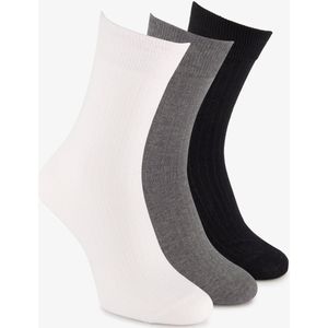 3 paar heren rib sokken wit en zwart - Maat 39