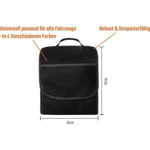 Kofferbaktas kleine organizer autotas auto kofferbak motortas gereedschapstas opbergtas met klittenbandsluiting (zwart)