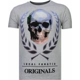 Skull Originals - Rhinestone T-shirt - Grijs