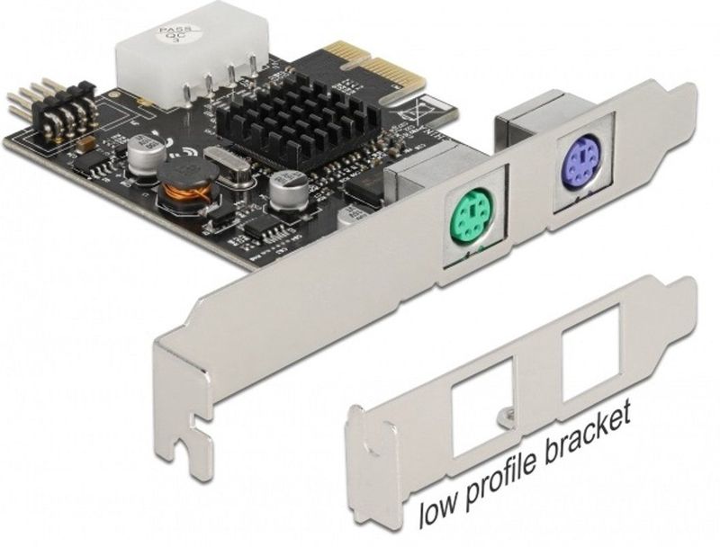 Delock - PCI Express x1 Kaart - Controlekaart - 2 x PS/2 en USB Header