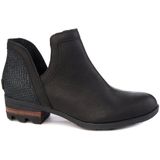 Sorel - Lolla Cut-Out Boots - Zwart - Echt Lederen Enkellaarsjes
