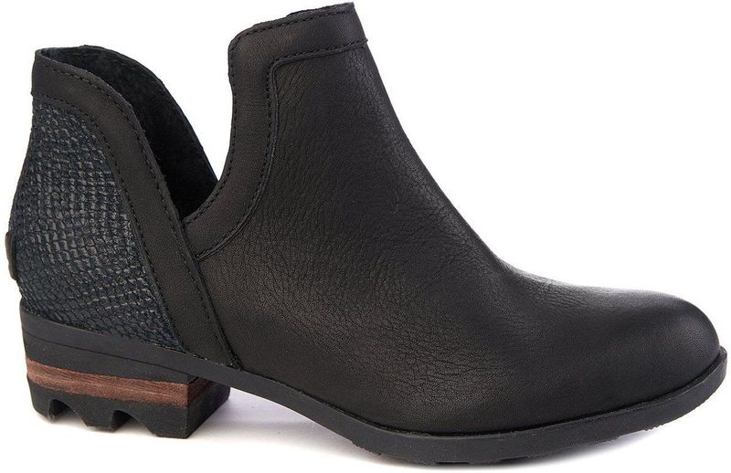 Sorel - Lolla Cut-Out Boots - Zwart - Echt Lederen Enkellaarsjes