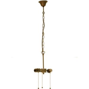 Snoerpendel Ketting Tiffany Ø 19*160 cm E27/3*60W Bruin Ijzer Trekfitting Pendellamp Verlichtingspendel
