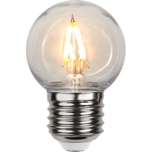 Prikkabel - Kogellamp - E27 - 1W - Super Warm Wit <2200K - Filament - Helder