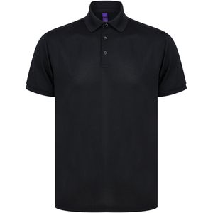 Henbury Herenpolo in gerecycleerd polyester H465 - Black - XL
