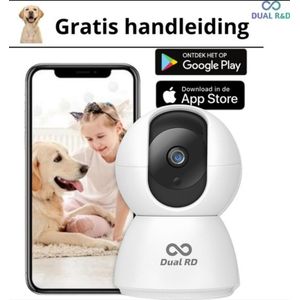 Huisdiercamera - Hondencamera - Dog Camera - Babyfoon - NL Handleiding - IP Beveiligingscamera - 2 Weg Audio- WiFi - 2.4 GHZ - Beweeg en Geluidsdetectie - Nachtvisie - 360 Eyes App