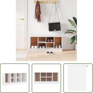 The Living Store ALTA Schoenenbank - Hout - 100 x 35 x 45 cm - wit