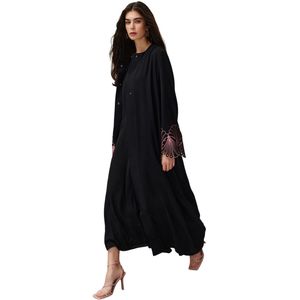 Trendyol Zwarte Kanten/Borduurwerk Gedetailleerde Geweven Cape En Abaya &Abaya & Jalabiya Tctss24Kf00015