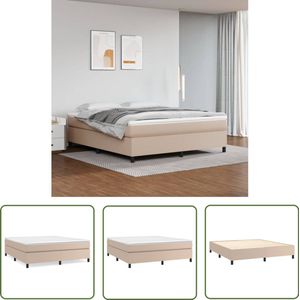 vidaXL Bedframe Kunstleer Cappuccino 160x200 cm Boxspringframe - Kunstleder Bedframe - Bruine Bedframe - Dubbel Bed - 160x200 Cm Bed