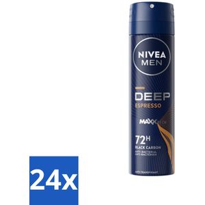 NIVEA MEN - Deodorant Spray - Deep Espresso - 150 ml - Voordeelverpakking - 24 stuks
