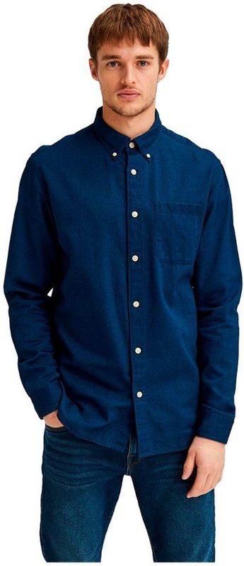 Selected Regrick Denim Overhemd Met Lange Mouwen Blauw XS Man