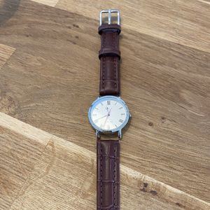 Horlogeband-dames-heren-16 millimeter-donkerbruin-juweliers kwaliteit-anti allergisch-klassieke print-gestikt leder