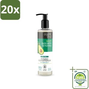 20 x Organic Shop - Natural Repairing Conditioner - Avocado & Honey - 280 ml - Grootverpakking - Herstellende Conditioner - Avocado Conditioner - Honing Conditioner - Droog Haar - Beschadigd Haar