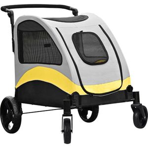 Grote opvouwbare hondenbuggy tot 42 kg - hondenkinderwagen met 4 wielen en verstelbare handgreep Hondenbuggy
