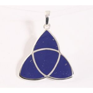 Zilveren triquetra hanger met lapis lazuli