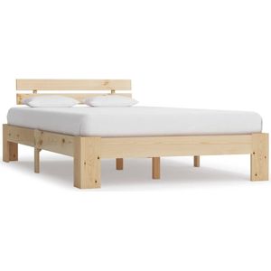 The Living Store Bedframe Massief Grenenhout - 120 x 200 cm - Naturel kleur