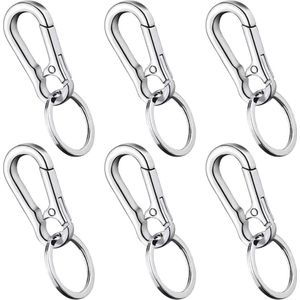 Sleutelhanger van metaal - Zilver - S/M - eenvoudig en modieus - 6 stuks .