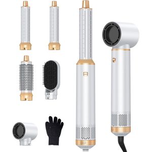 Fohnborstel - Krulborstel - Krultang 5 in 1 - Wit