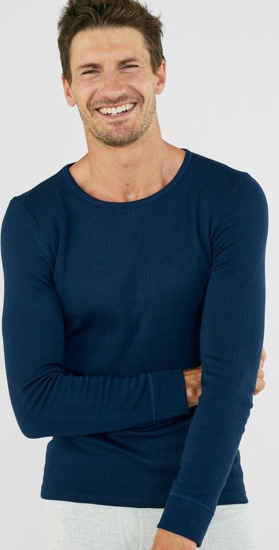 Damart - T-shirt Thermolactyl - Heren - Blauw - Lange Mouwen