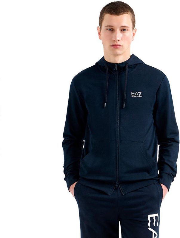 Ea7 Emporio Armani Train Logo Series Extended Logo Coft Cc Sweatshirt Met Rits